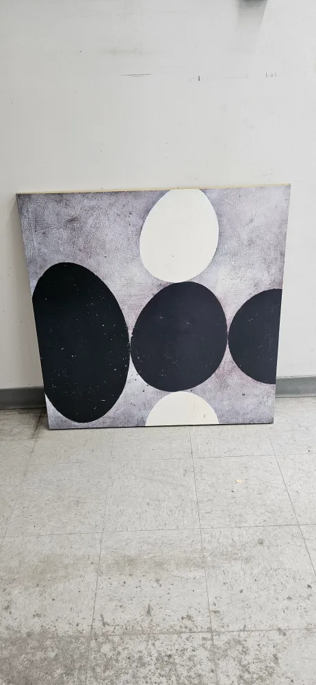 Original Hand Painted Abstract Circle Canvas Wall Art thumbnail