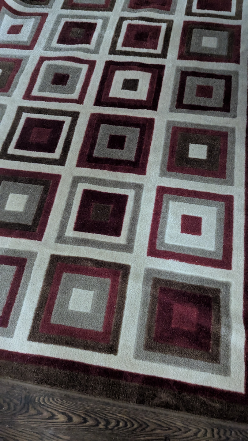 Area Rug Geometric Design Red Brown Beige - photo 4