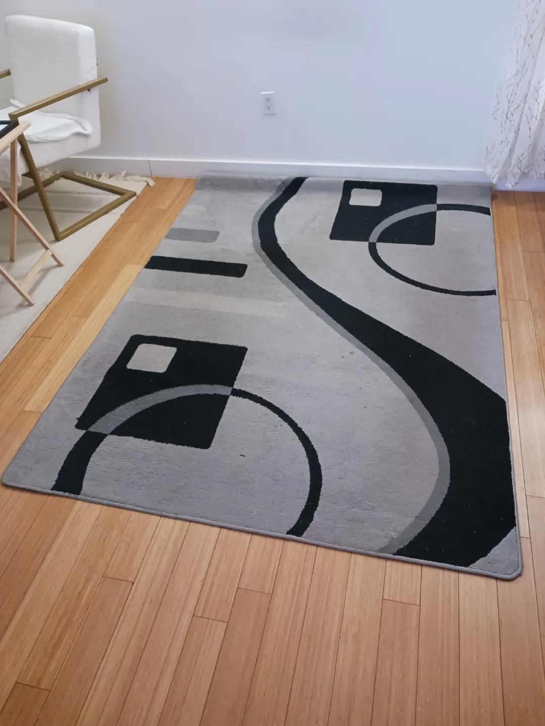 Large Modern Turkish Grey/Black Abstract Area Rug - 160 × 220 image indicator(7)
