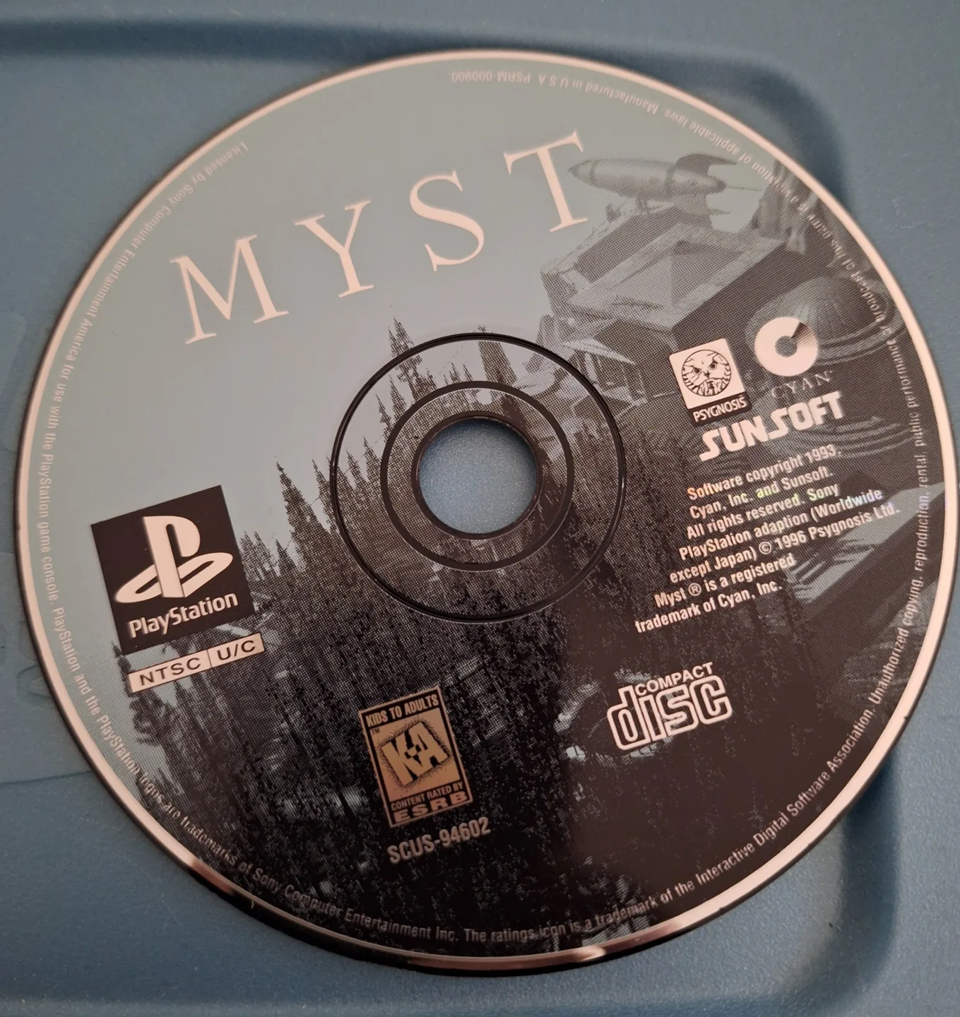 Myst PlayStation One Game Disc thumbnail