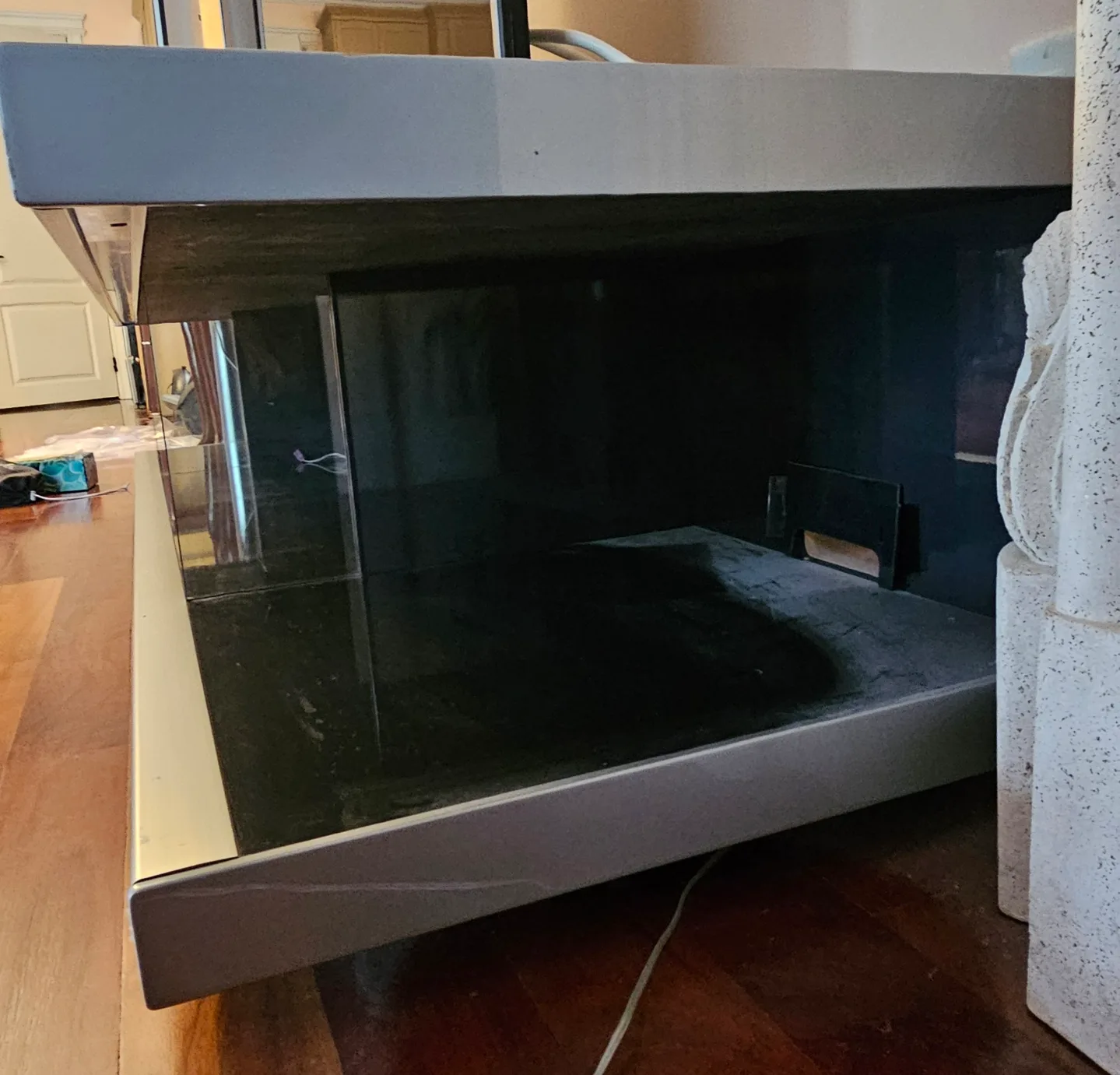 Modern Glass & Metal TV Stand image indicator(2)