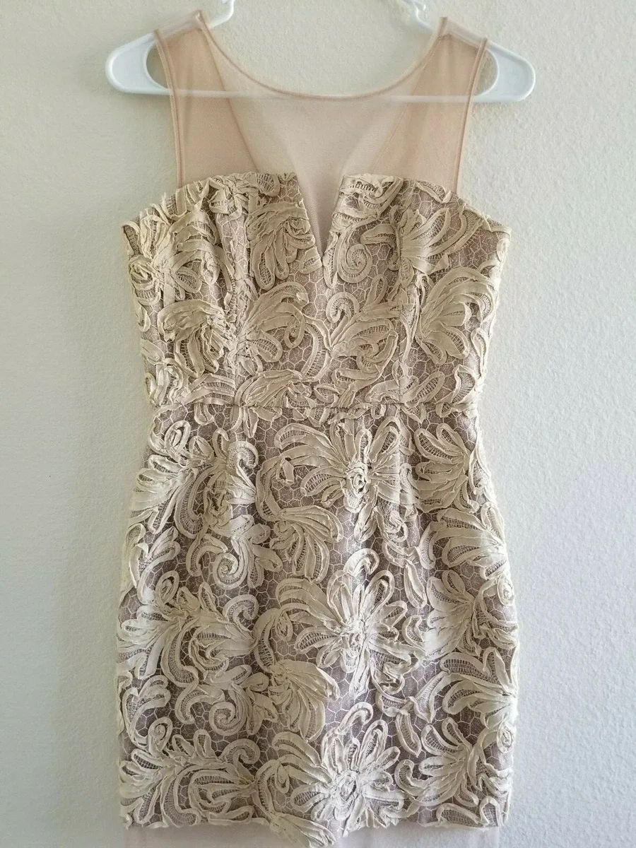 Beige Lace Mini Dress BCBG thumbnail
