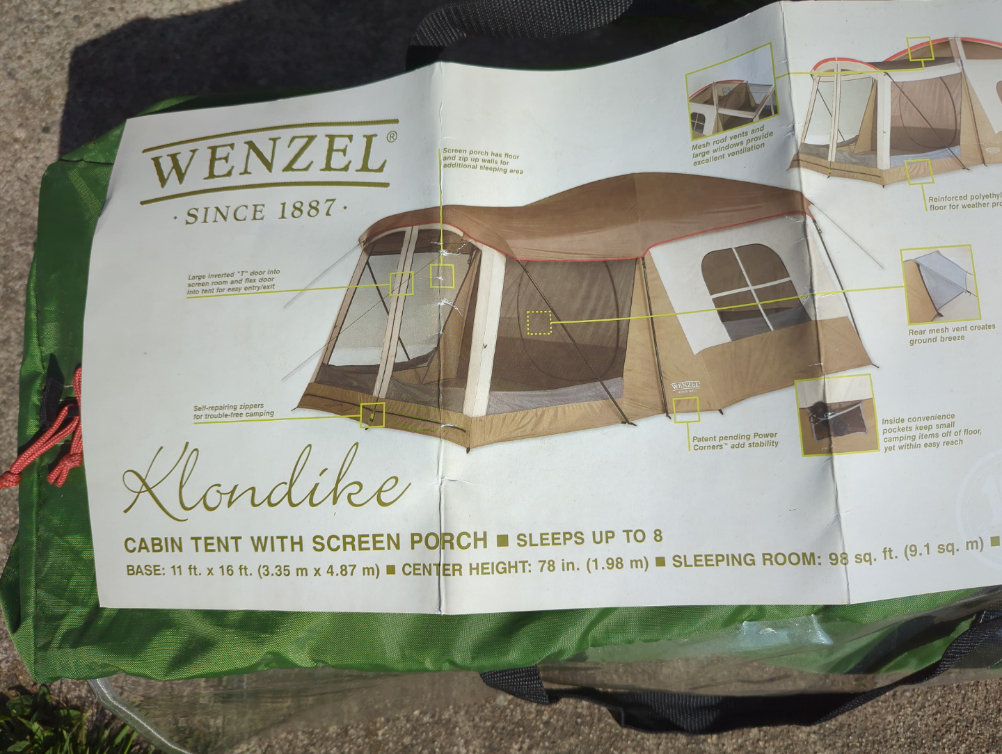 Wenzel Klondike 8-Person Cabin Tent with Screen Porch - photo 2