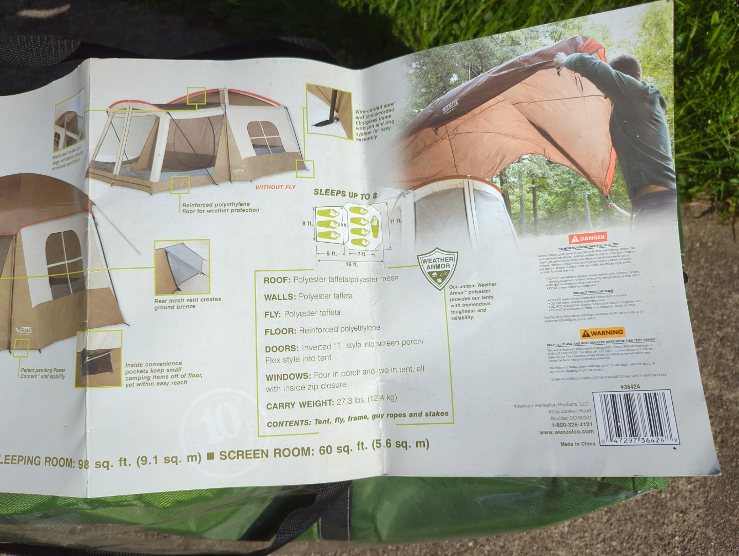 Wenzel Klondike 8-Person Cabin Tent with Screen Porch - photo 3