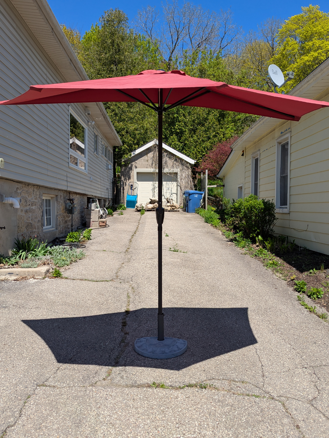 Red Patio Umbrella with Stand - photo 4