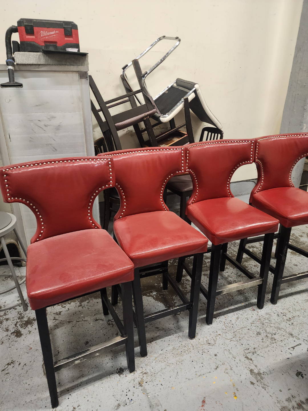 Set of four Red Bar Stools $ 120 per one