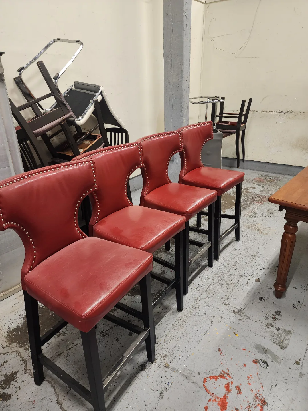 Set of four Red Bar Stools $ 120 per one image indicator(2)