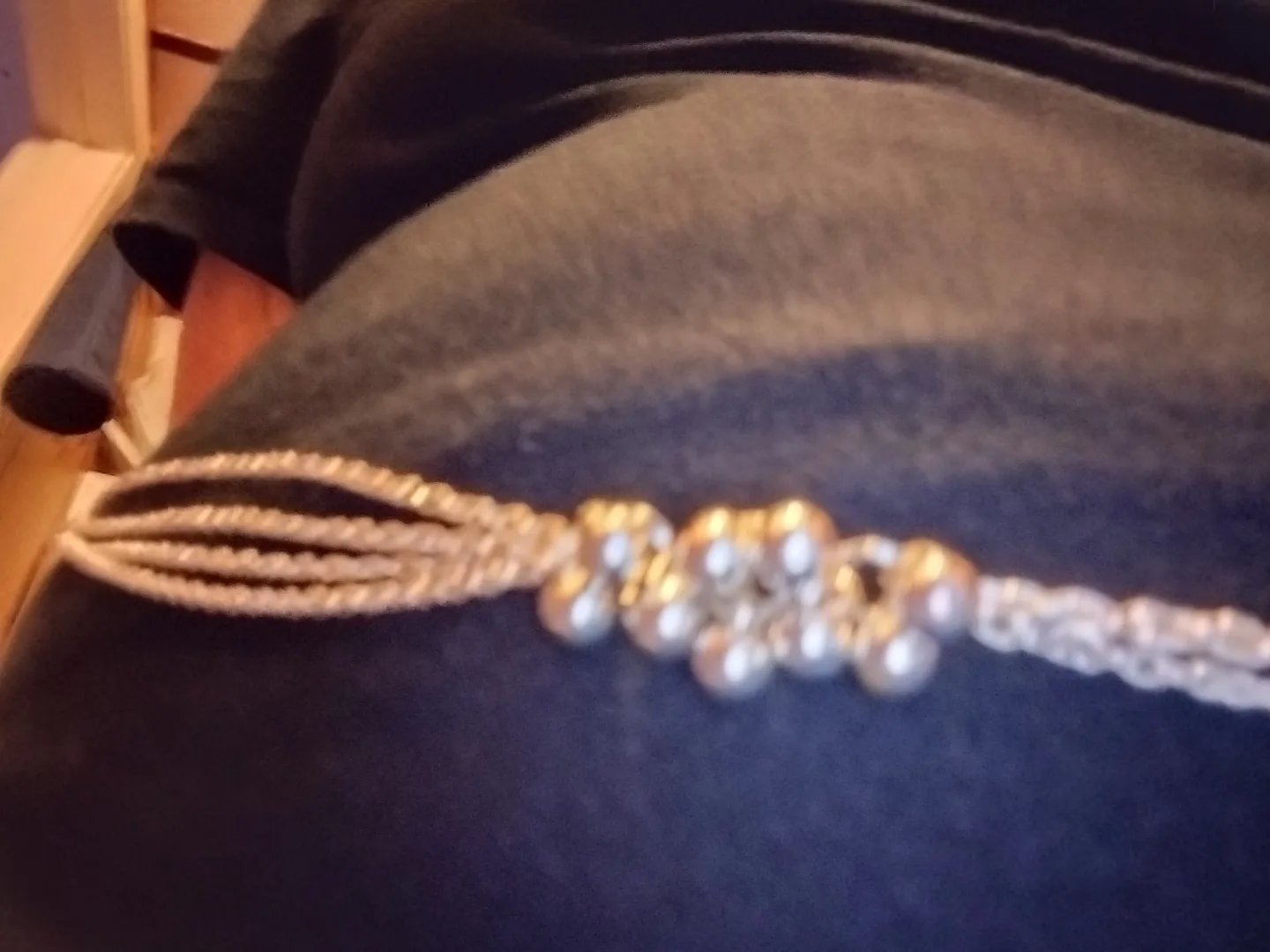 Silver Tone Multi-Strand Necklace with Ball Accents image indicator(4)