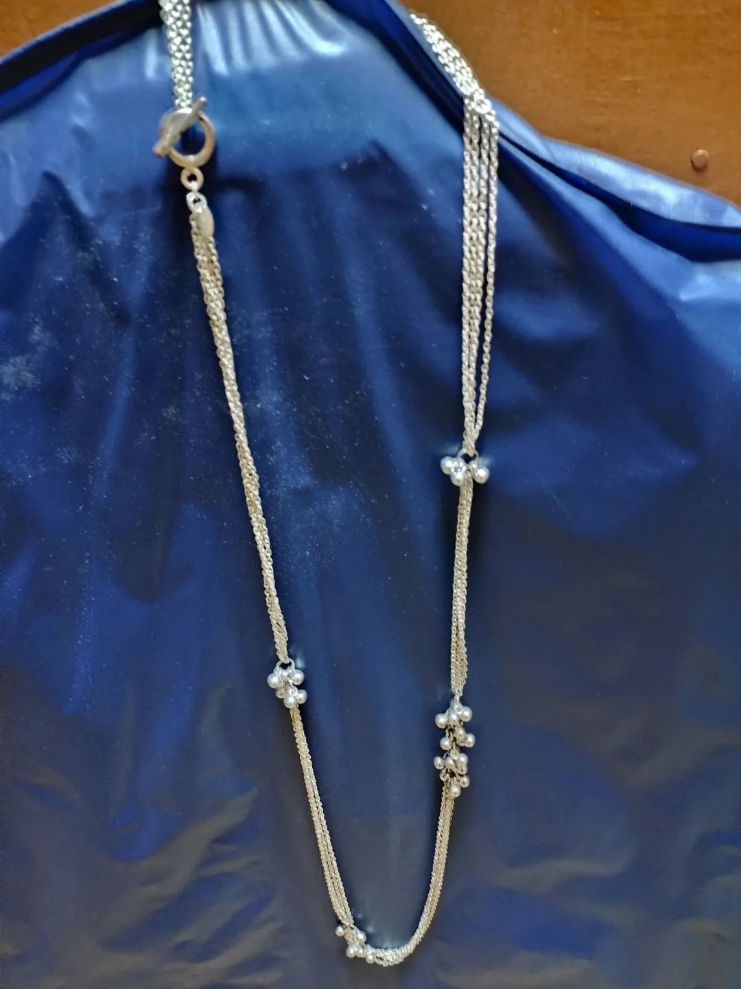 Silver Tone Multi-Strand Necklace with Ball Accents image indicator(5)