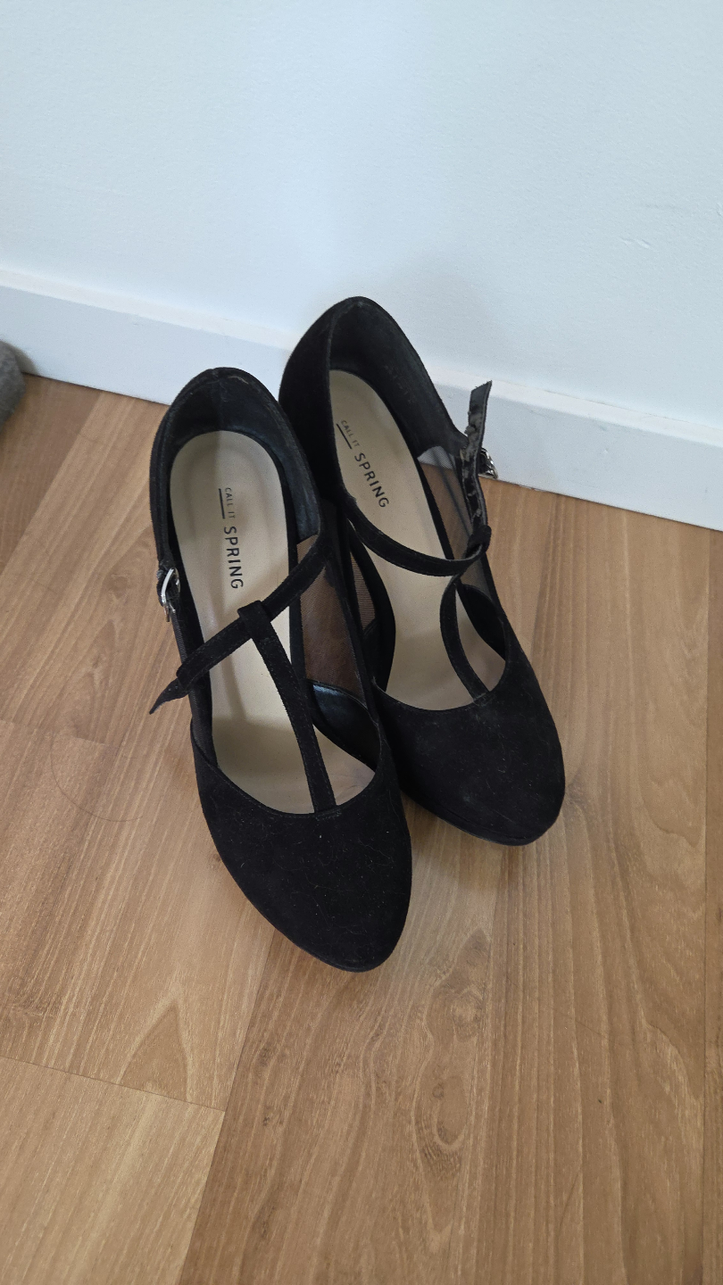 size 8 Black Suede Heels