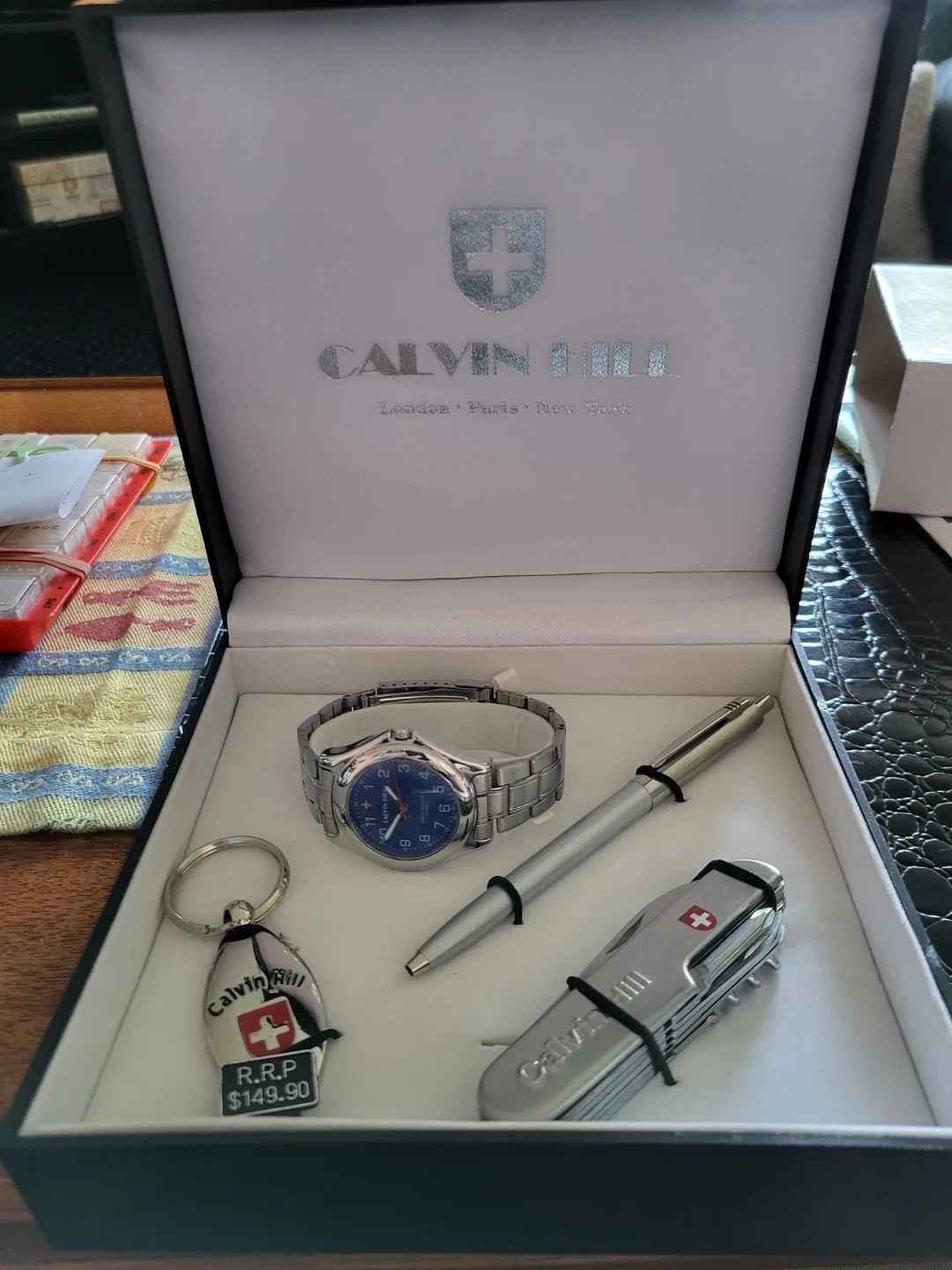 Calvin Hill Men's Gift Set - Watch, Pen, Knife Tool & Keychain image indicator(2)
