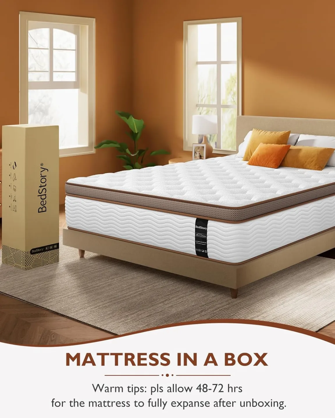BedStory 12 Inch Queen Size Memory Hybrid Mattress BRAND NEW image indicator(8)