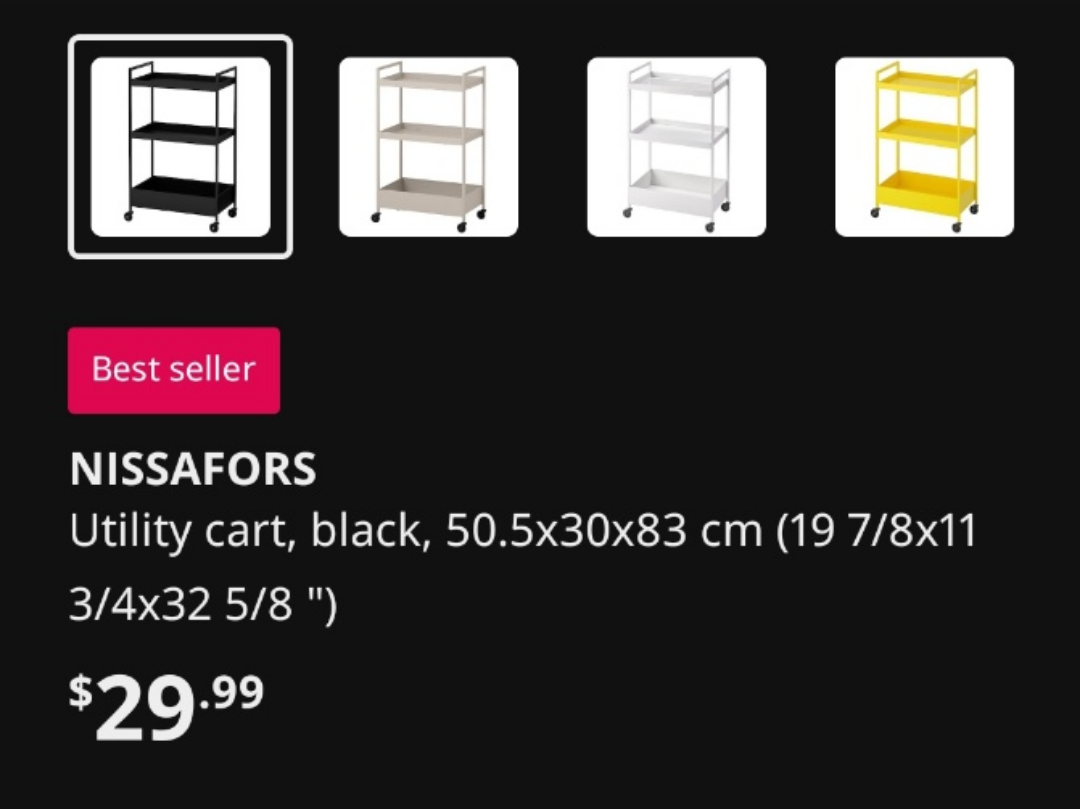 IKEA NISSAFORS Utility Cart - Black - photo 5