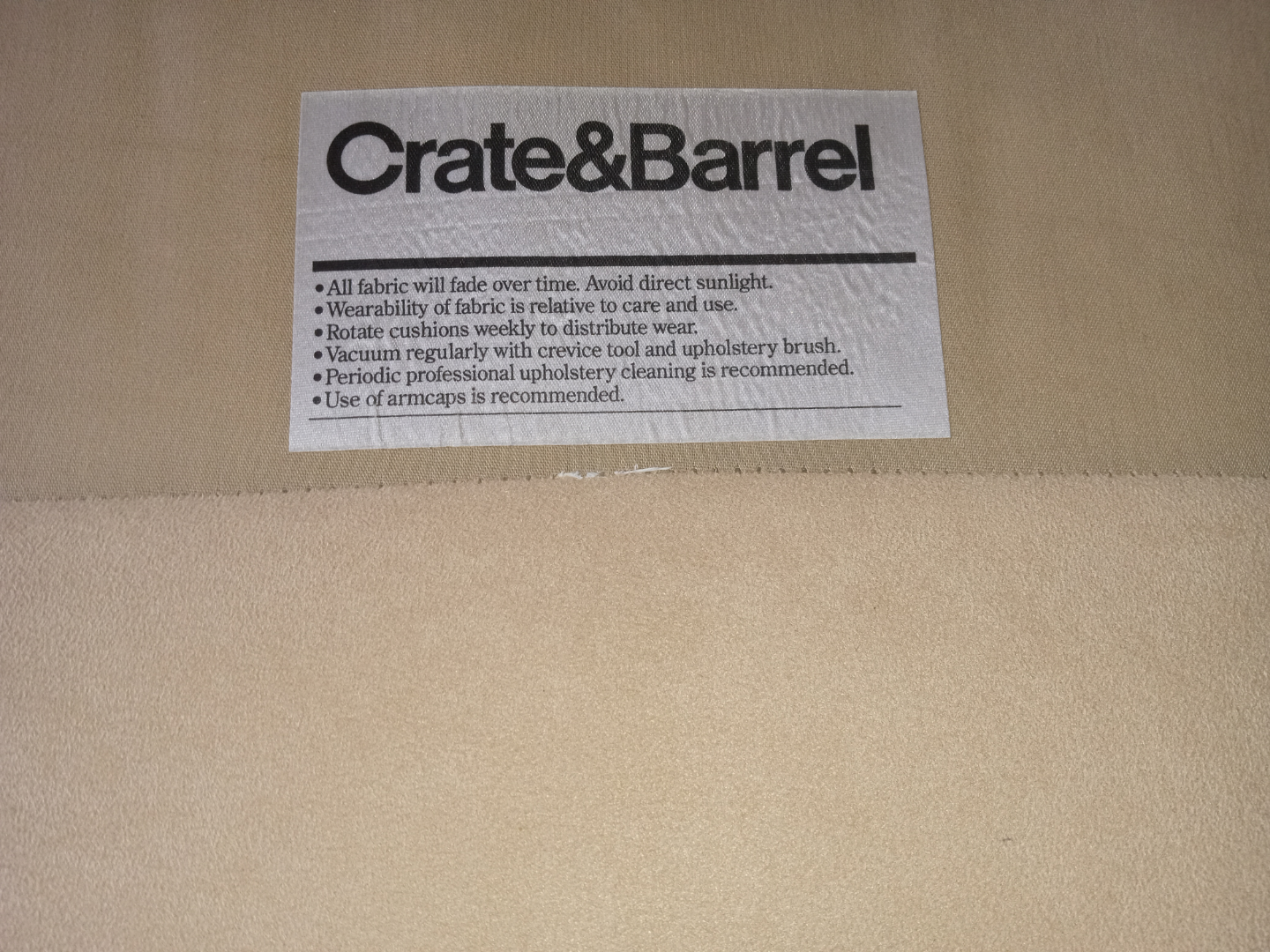 Crate & Barrel Beige Chaise Lounge 🧡 - photo 2