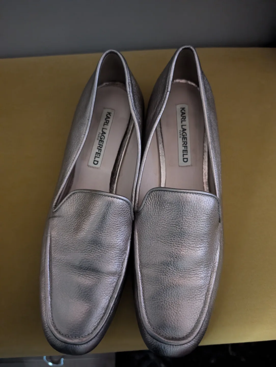 Karl Lagerfeld gold loafers image indicator(2)