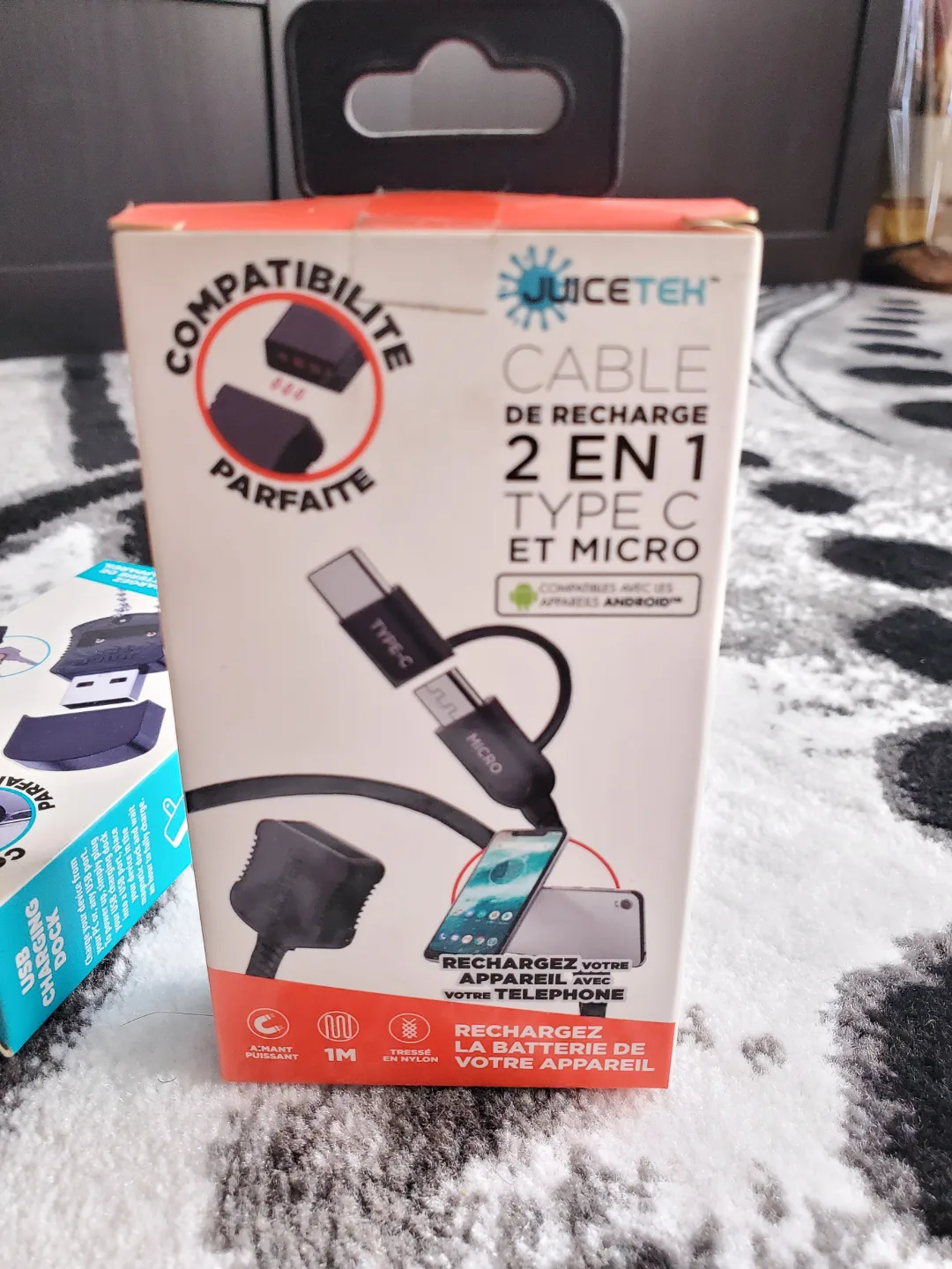 JuiceTeh 2-in-1 Type-C & Micro USB Charging Dock Cable (2 boxes) image indicator(3)