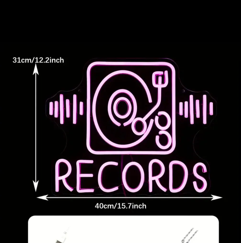 Pink Neon Records Sign thumbnail