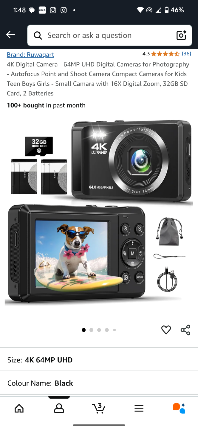 brand new 4K 64MP Digital Camera - Black for sale - photo 2