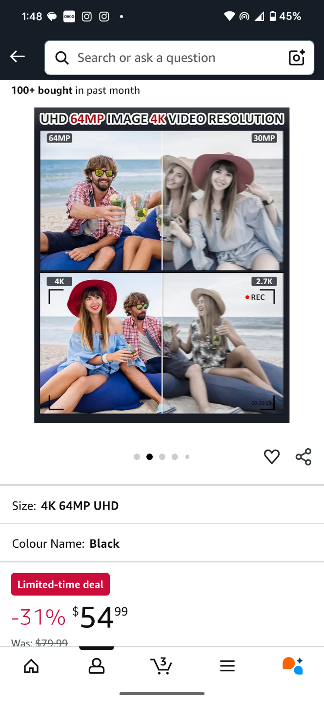 brand new 4K 64MP Digital Camera - Black for sale - photo 4