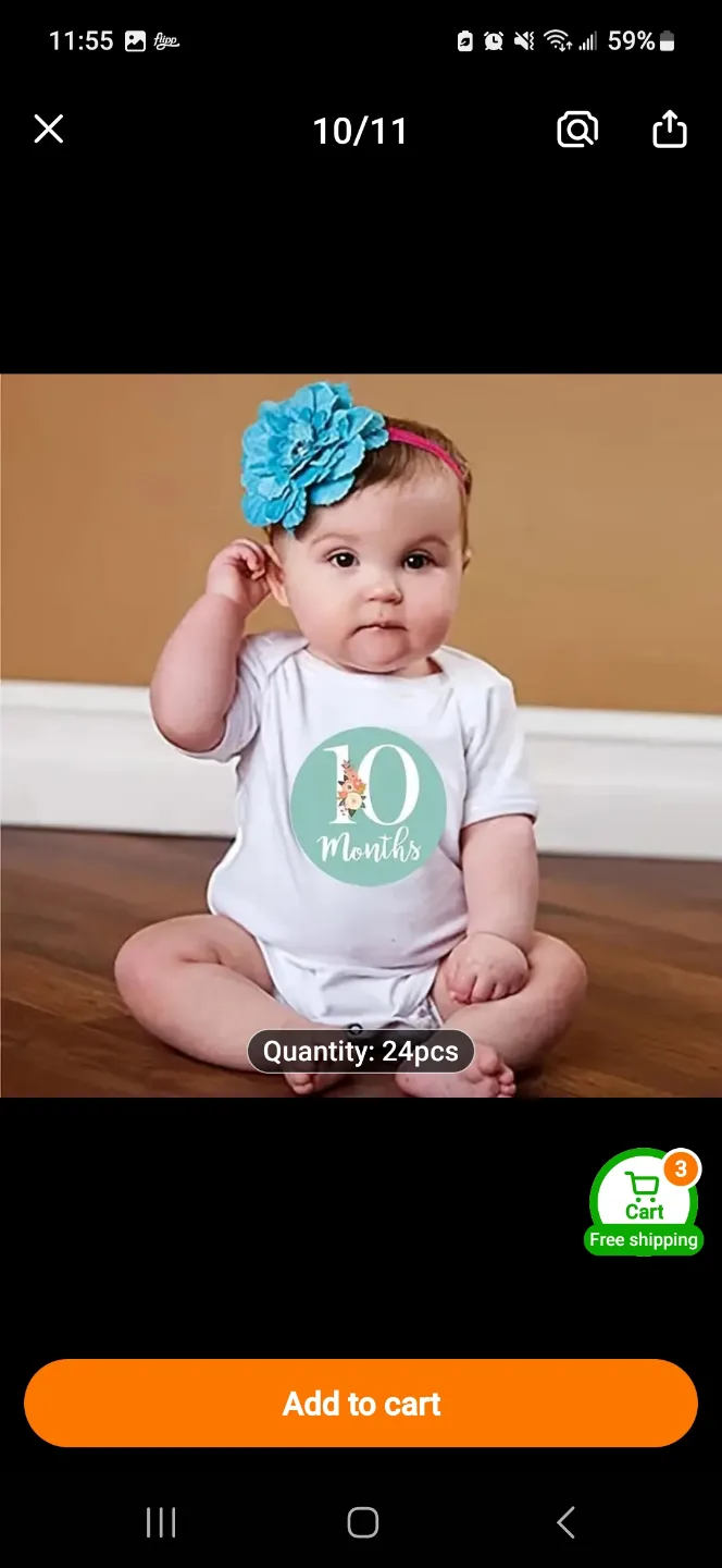 24 Baby Milestone Stickers Monthly & Holiday image indicator(5)