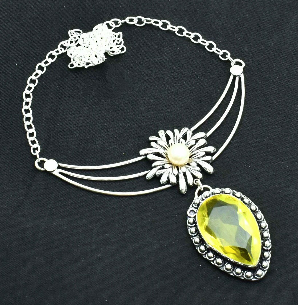 Elegant Yellow Citrine Statement Necklace - photo 3
