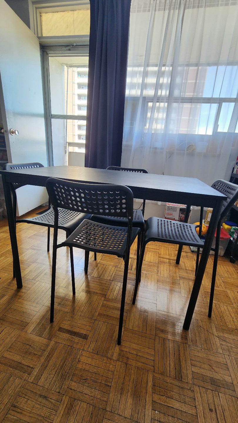 Ikea Sandsberg/Adde Black Dining Table Set - 4 Chairs - photo 2