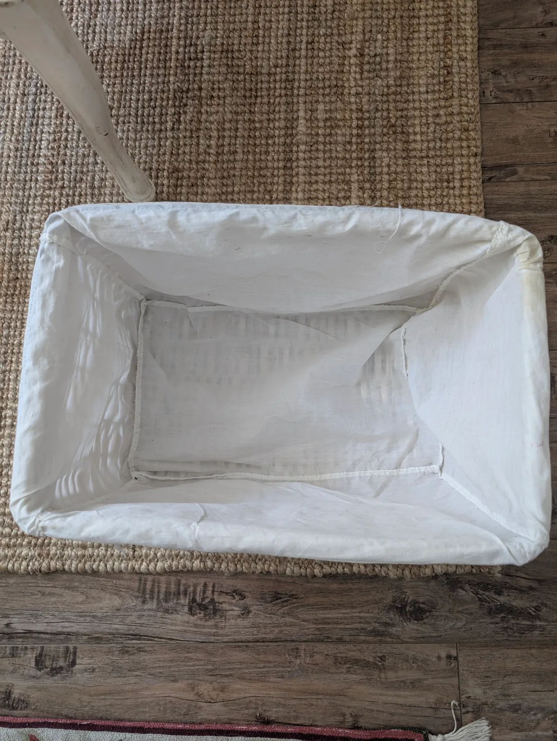 White Wicker Storage Basket with Liner image indicator(3)