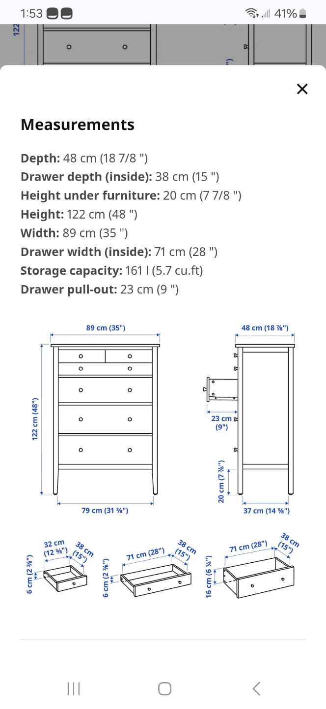 IKEA HEMNES 6-Drawer Tall Dresser - photo 3