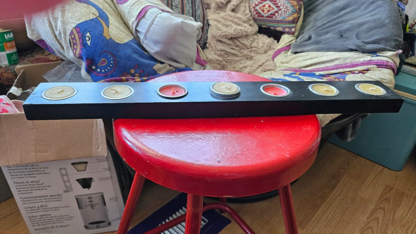 Black Wooden Candle Holder image indicator(2)