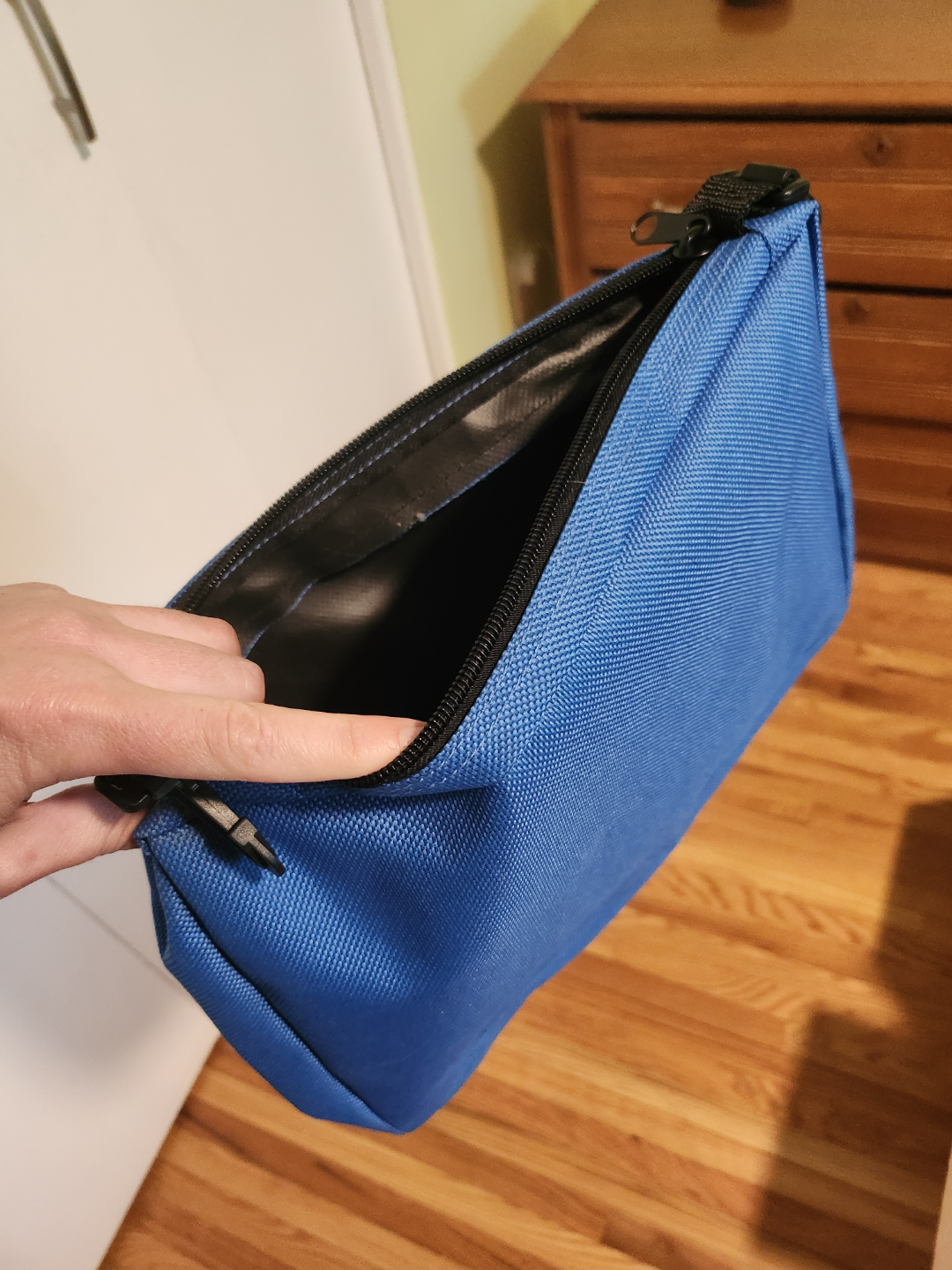 Blue Zippered Travel Pouch