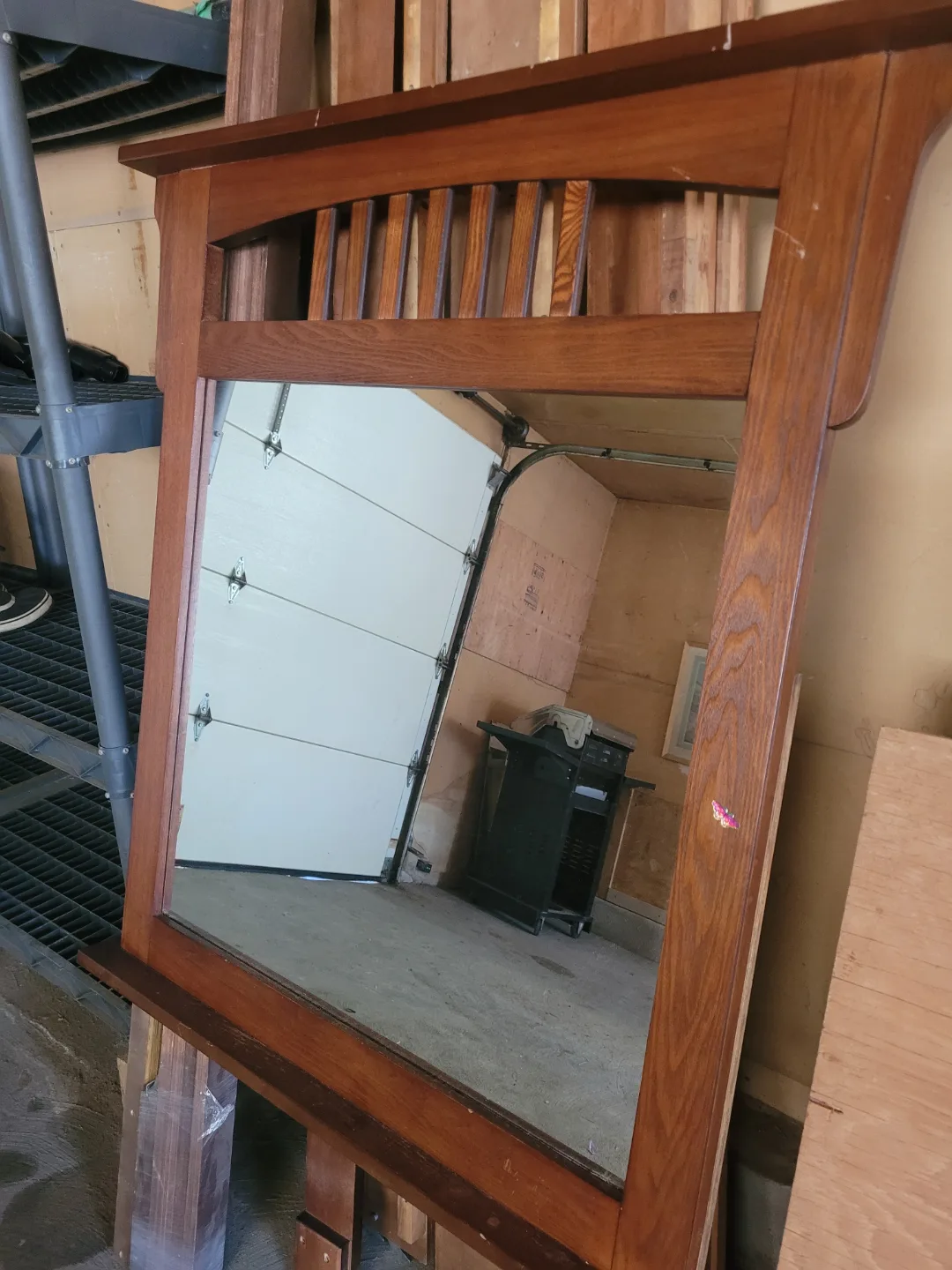 Wooden framed mirror thumbnail