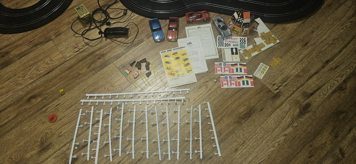 vintage stormbecker slot car track and extras