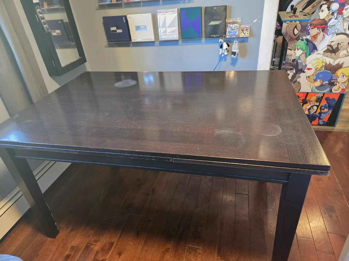 Dark brown rectangular dining table image indicator(2)