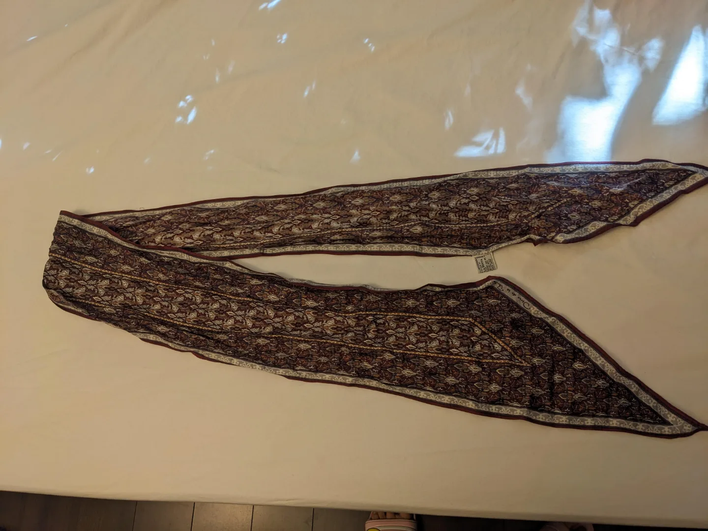 Vintage patterned silk scarf thumbnail