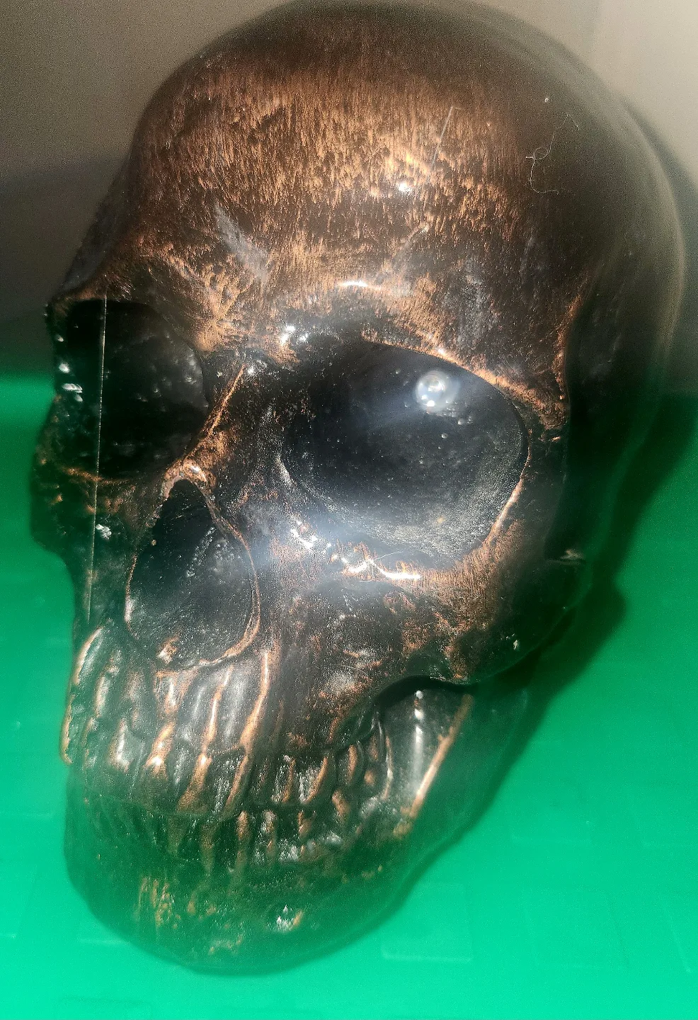 Bronze Colored Skull Figurine+ SKULL HOLDER thumbnail