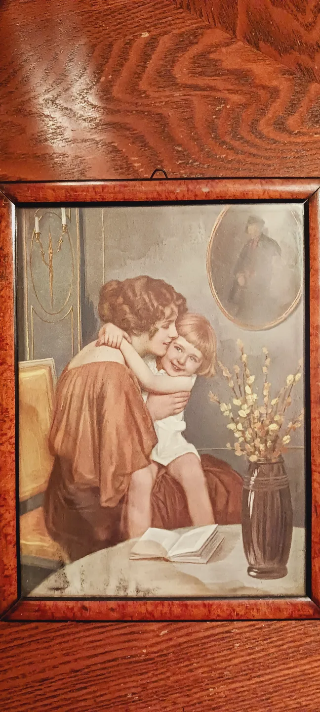 Gorgeous Antique Framed Print of Mother and Child image indicator(3)