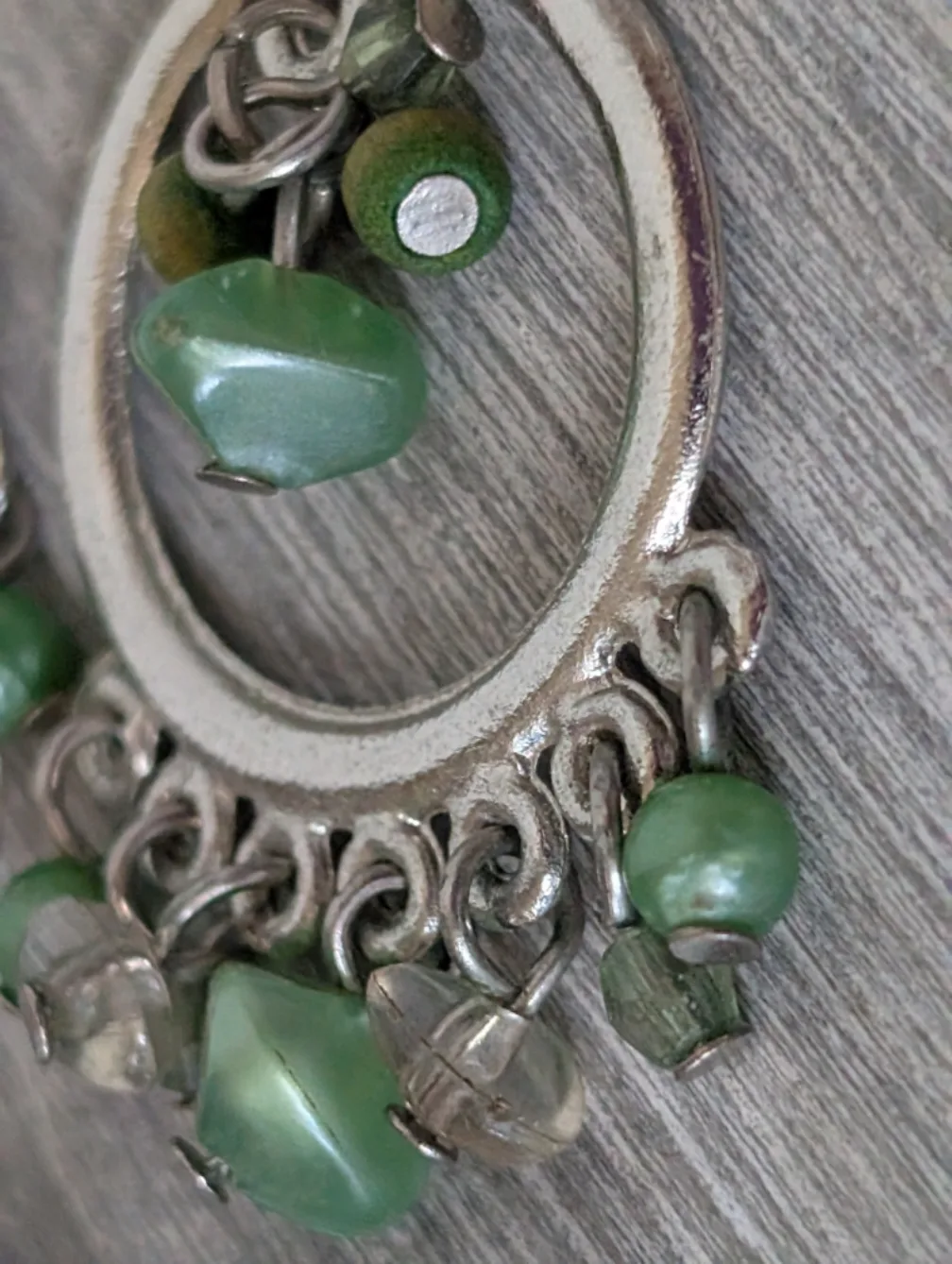 Silver Tone Beaded Dangle Earrings image indicator(5)