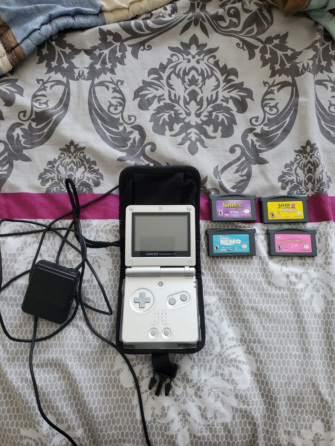 Game Boy Advance SP with Games and Charger