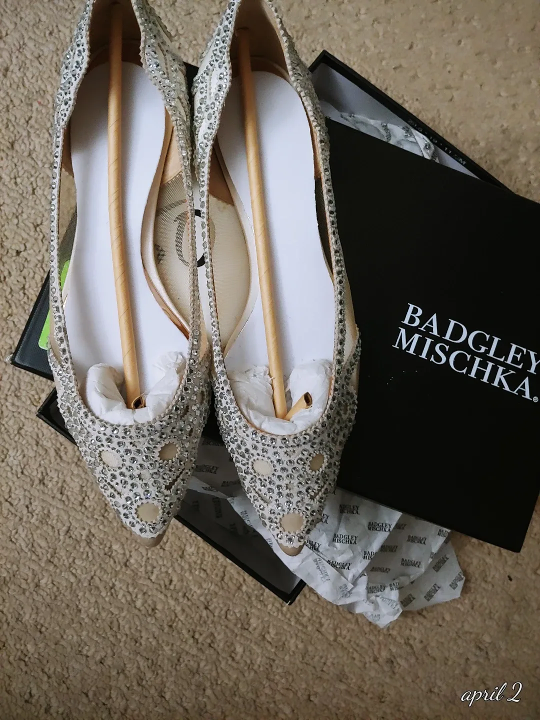 Badgley Mischka Beaded Flats thumbnail
