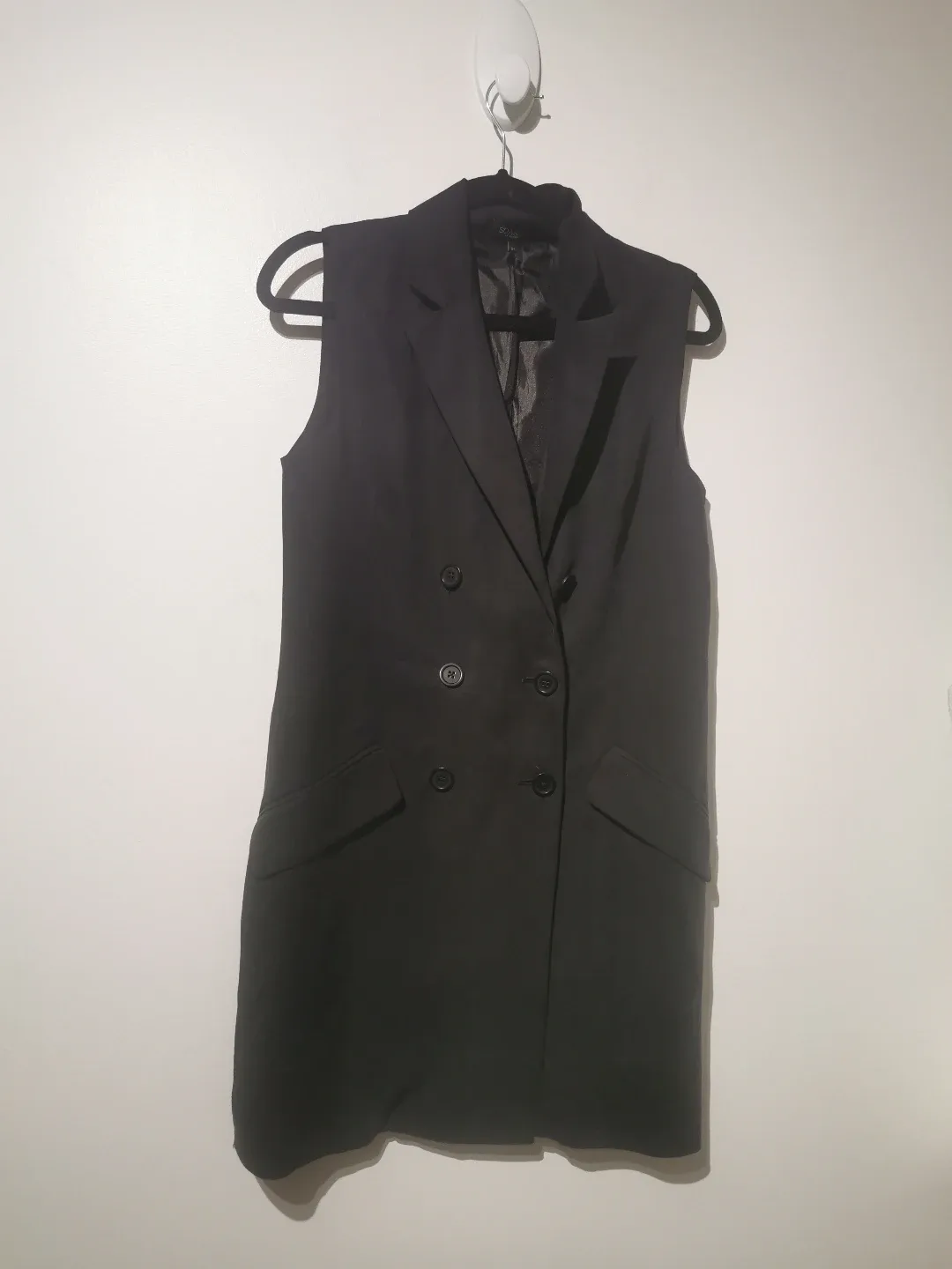 soaked in luxury s34 Black Sleeveless Blazer dress image indicator(2)