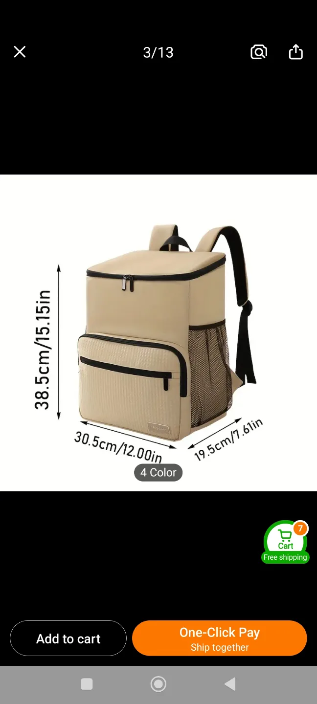 New Frische Insulated Lunch Backpack - Large Capacity Cooler Bag image indicator(3)