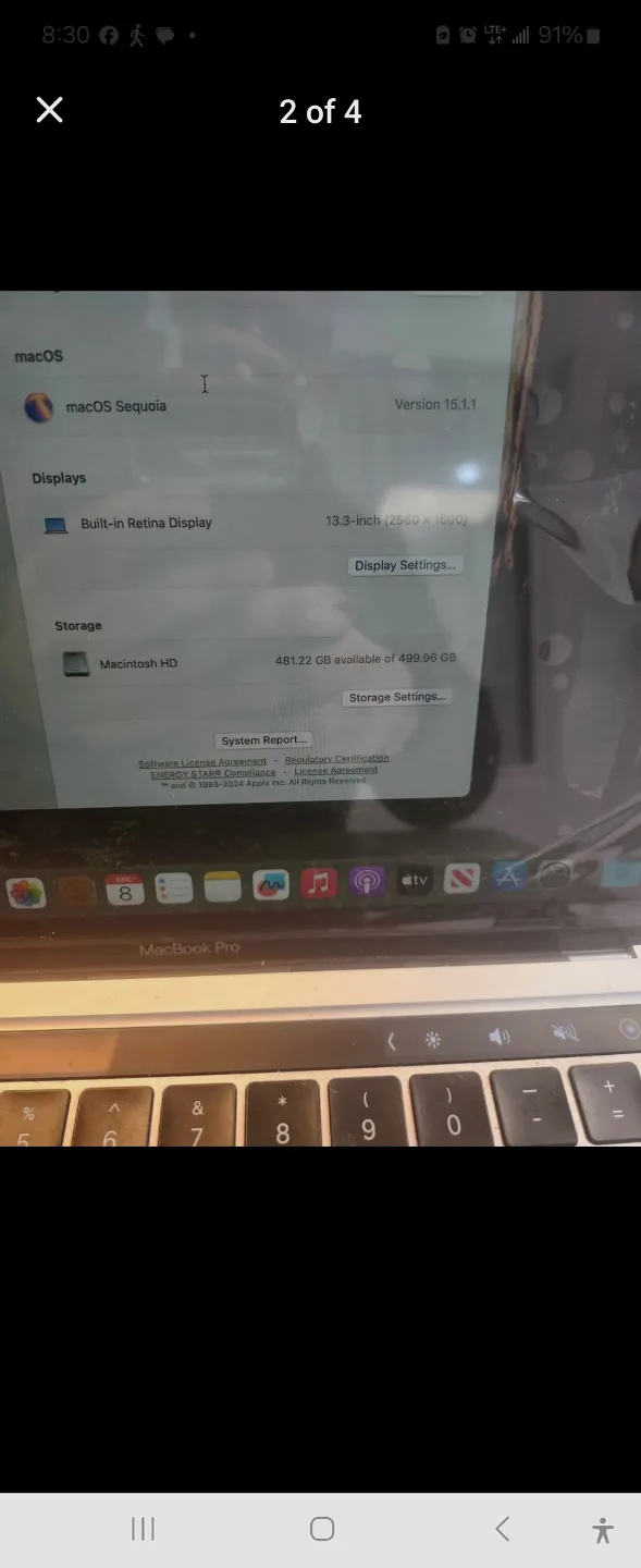 MacBook Pro 13" 2.3ghz quad corei5 16gb 256GAdobe Final Logic Of image indicator(4)