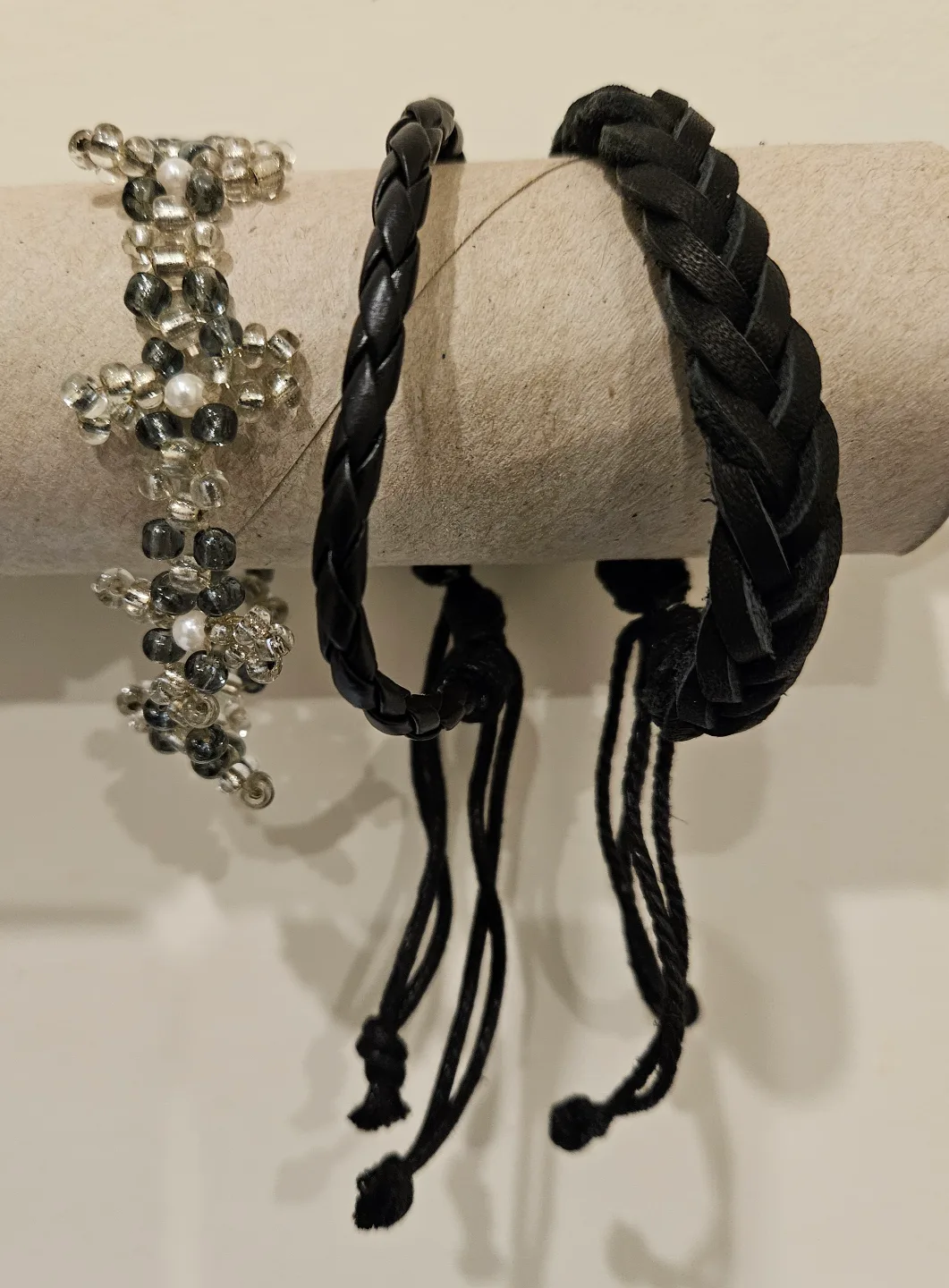 Three Bracelets - Beaded and Leather 🧡 image indicator(2)