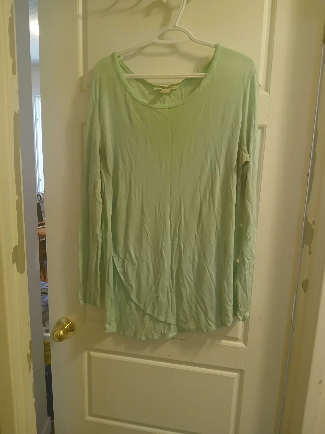 Women's Light Blue Long Sleeve Tunic Top thumbnail