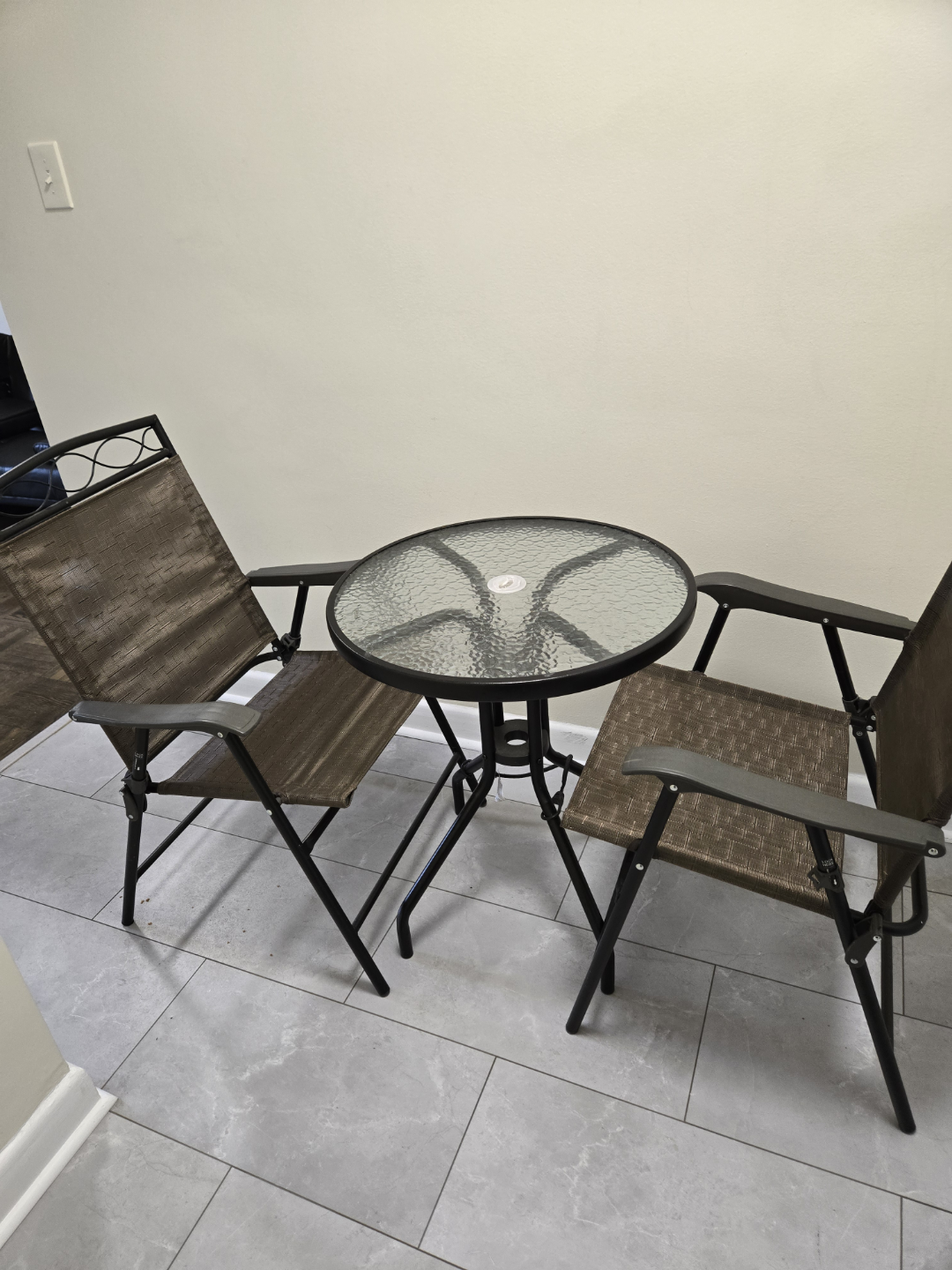 Outdoor Patio Set: Table and Two Folding Chairs - photo 2