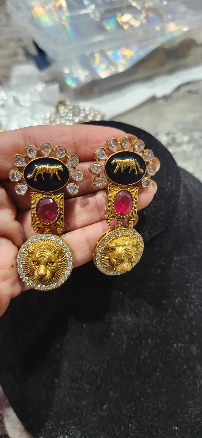 Gold-tone statement earrings / sabyasachi thumbnail