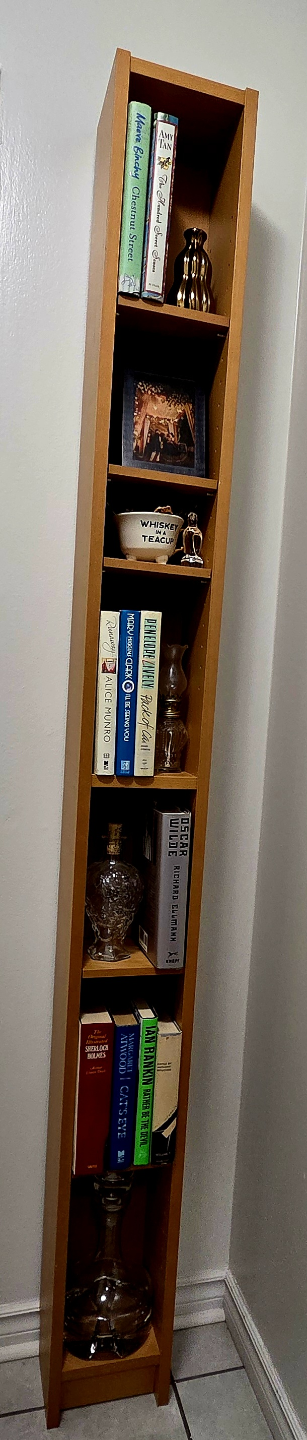Tall Wooden Bookcase - Narrow Shelf Unit - photo 2