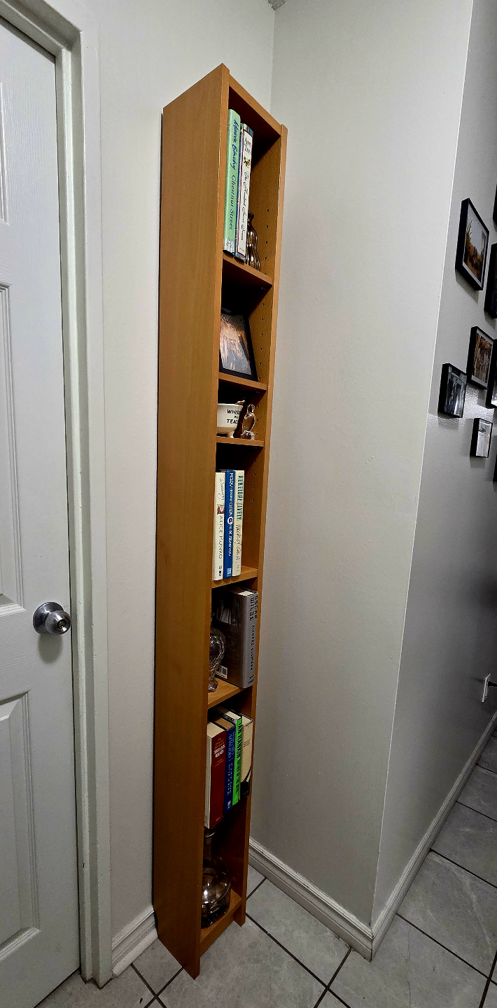 Tall Wooden Bookcase - Narrow Shelf Unit - photo 4