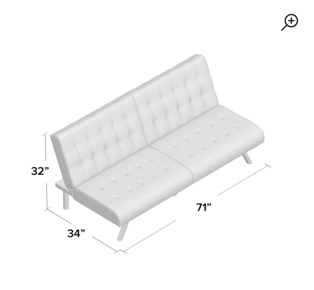 Dark Gray Futon Sofa Bed - photo 3