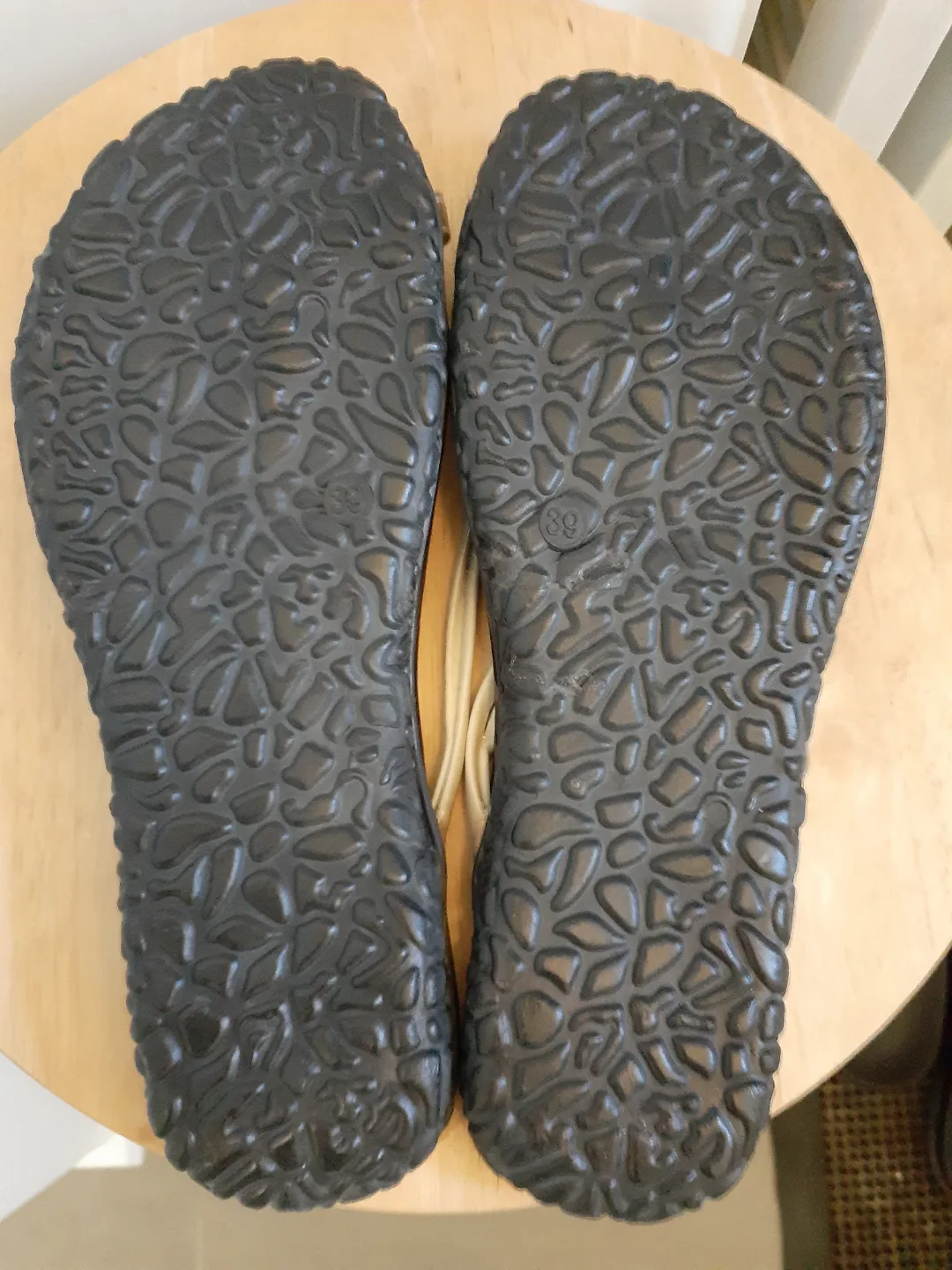 Stylish Black and Beige Embellished Flip-Flops image indicator(5)